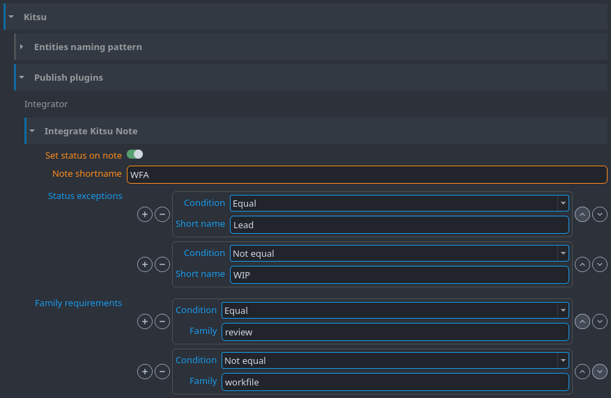 Integrate Kitsu Note project settings