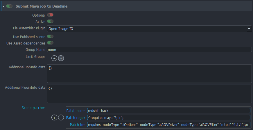 Maya > Deadline Settings